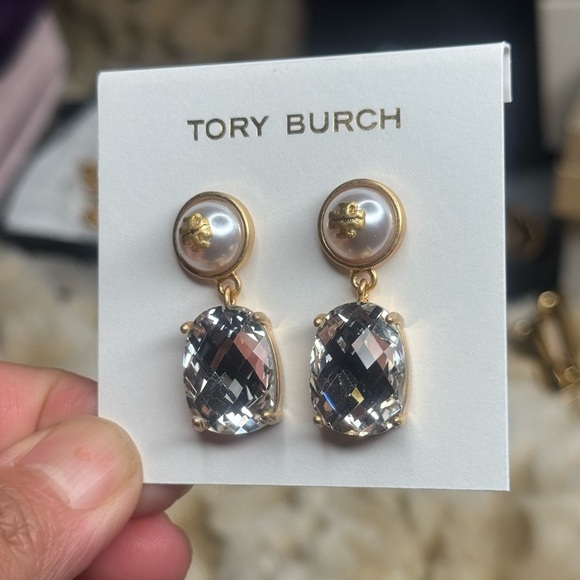 Tory Burch Gold and pearl Drop Earrings - Picture 4 of 6
